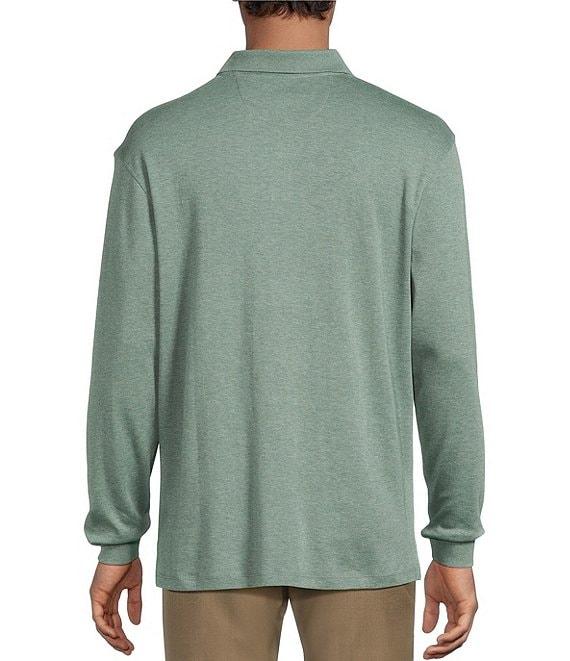 Roundtree & Yorke Supima Long Sleeve Solid Polo Shirt Product Image