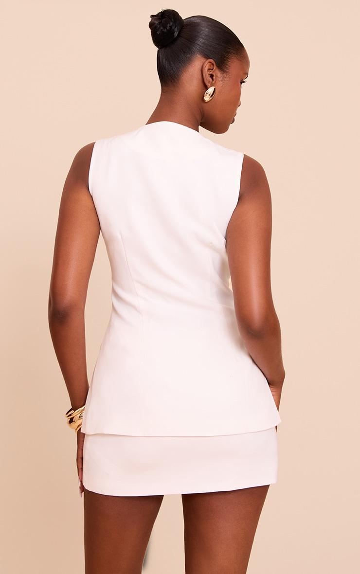 Cream Button Up Sleeveless Vest Product Image