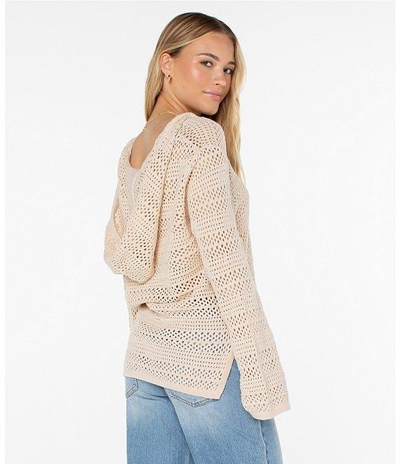 Roxy Hippie Love Long Sleeve Detailed Knit Hoodie Top Product Image