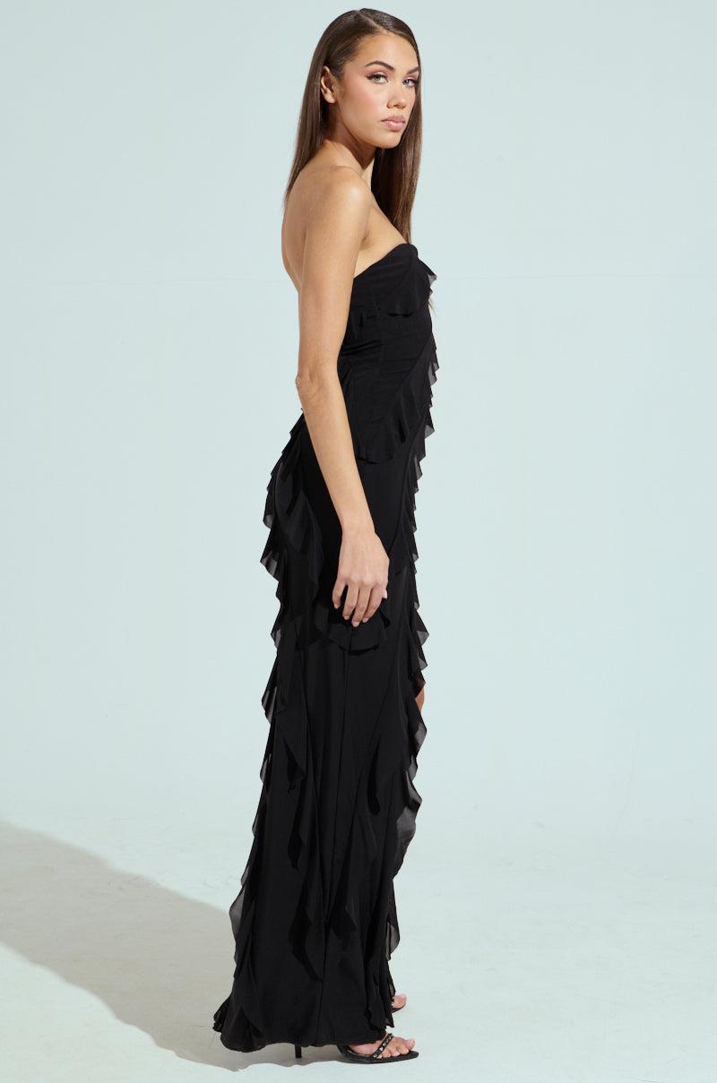 ELLA MESH BLACK TUBE DRESS Product Image