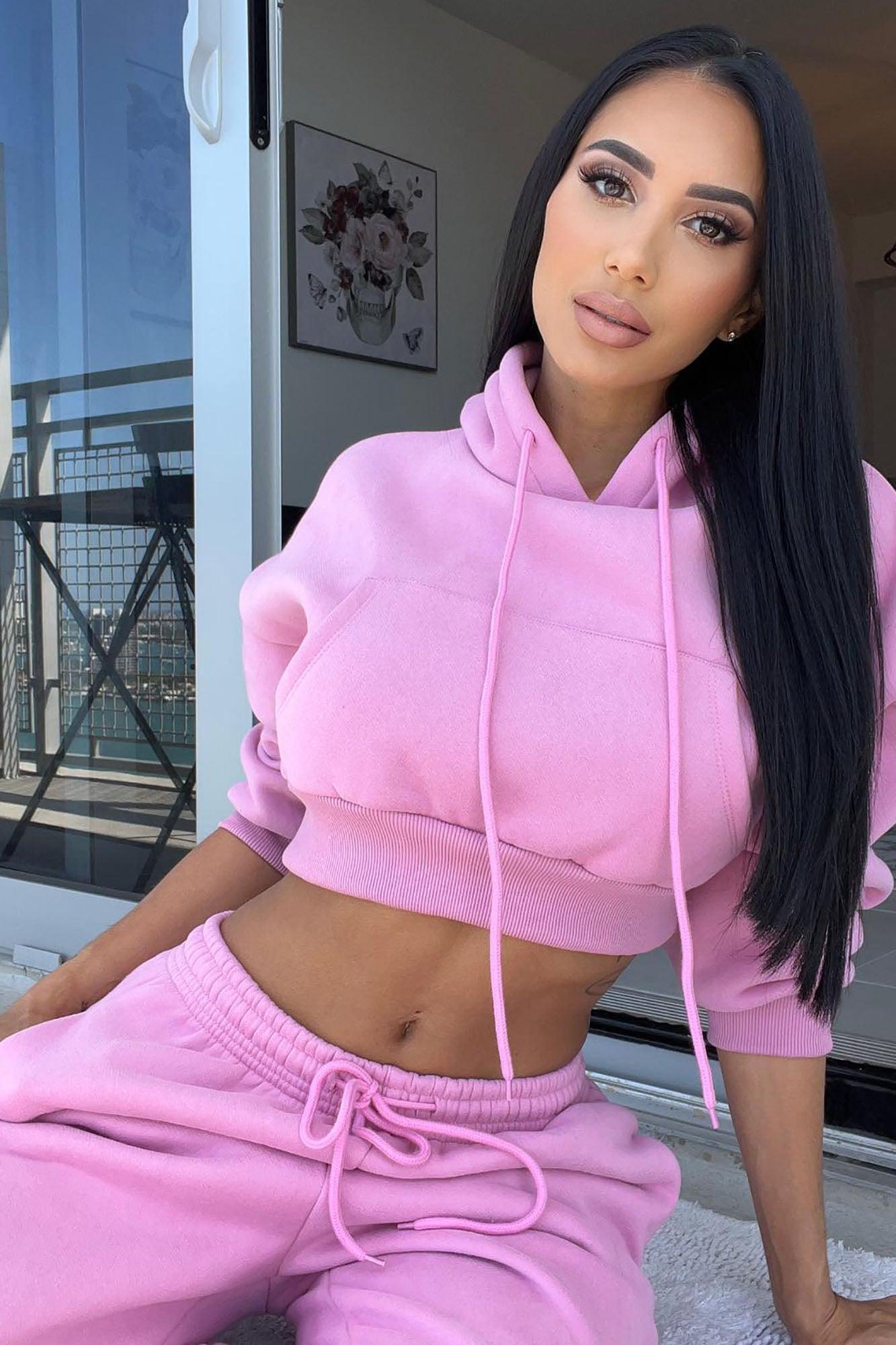 Not Playing Games Jogger Set - Pink Product Image