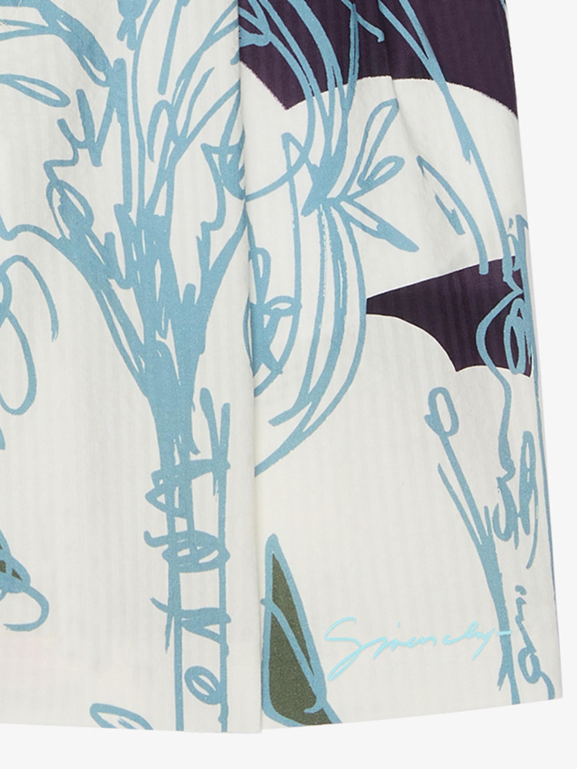 Printed bermuda shorts in seersucker cotton Product Image