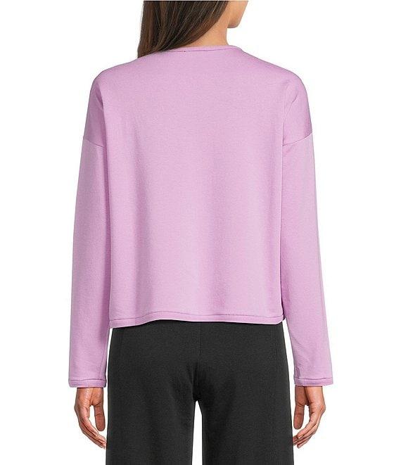 Eileen Fisher Brushed Terry Round Neck Long Sleeve Top Product Image