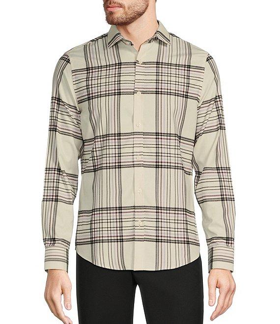 Murano Inflorescence Collection Slim Fit Plaid Long Sleeve Woven Shirt Product Image
