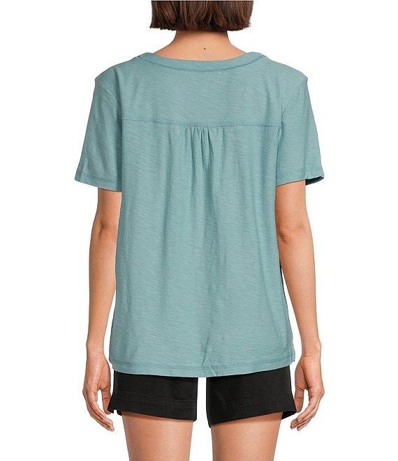 Westbound Petite Size Short Sleeve V-Neck Top Product Image