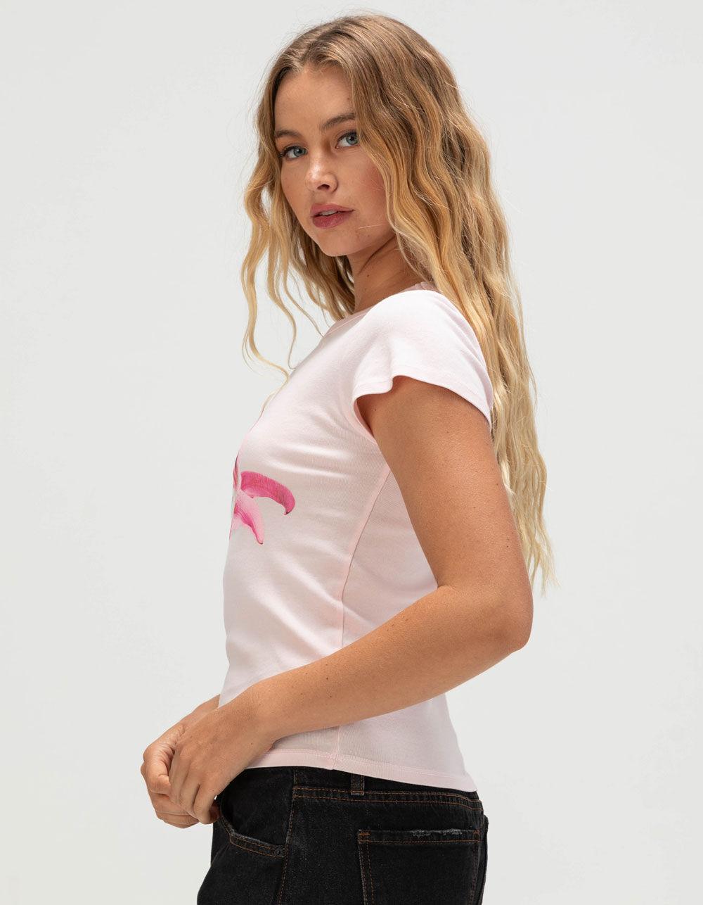 FULL TILT Lily Womens Baby Tee - PINK Product Image