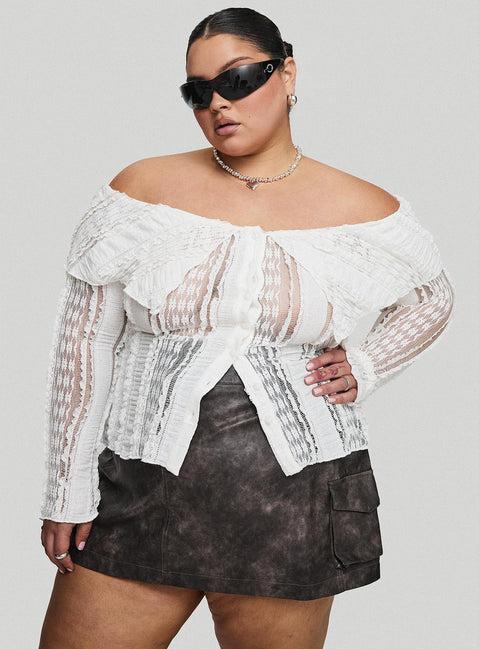 Lisbeth Off The Shoulder Top White Curve Product Image