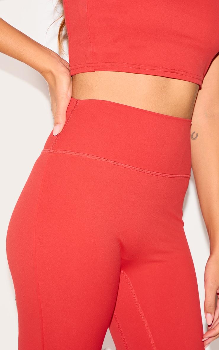  Red Sculpt Contrast Detail High Waist Gym Leggings Product Image
