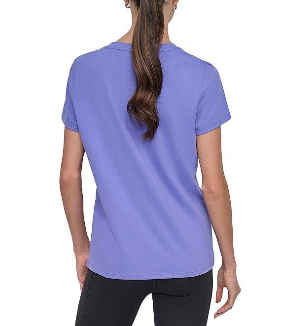 DKNY Sport by Donna Karen Solid V-Neck Short Sleeve Tee Product Image