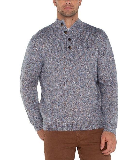 Liverpool Los Angeles Button Mock Neck Sweater Product Image