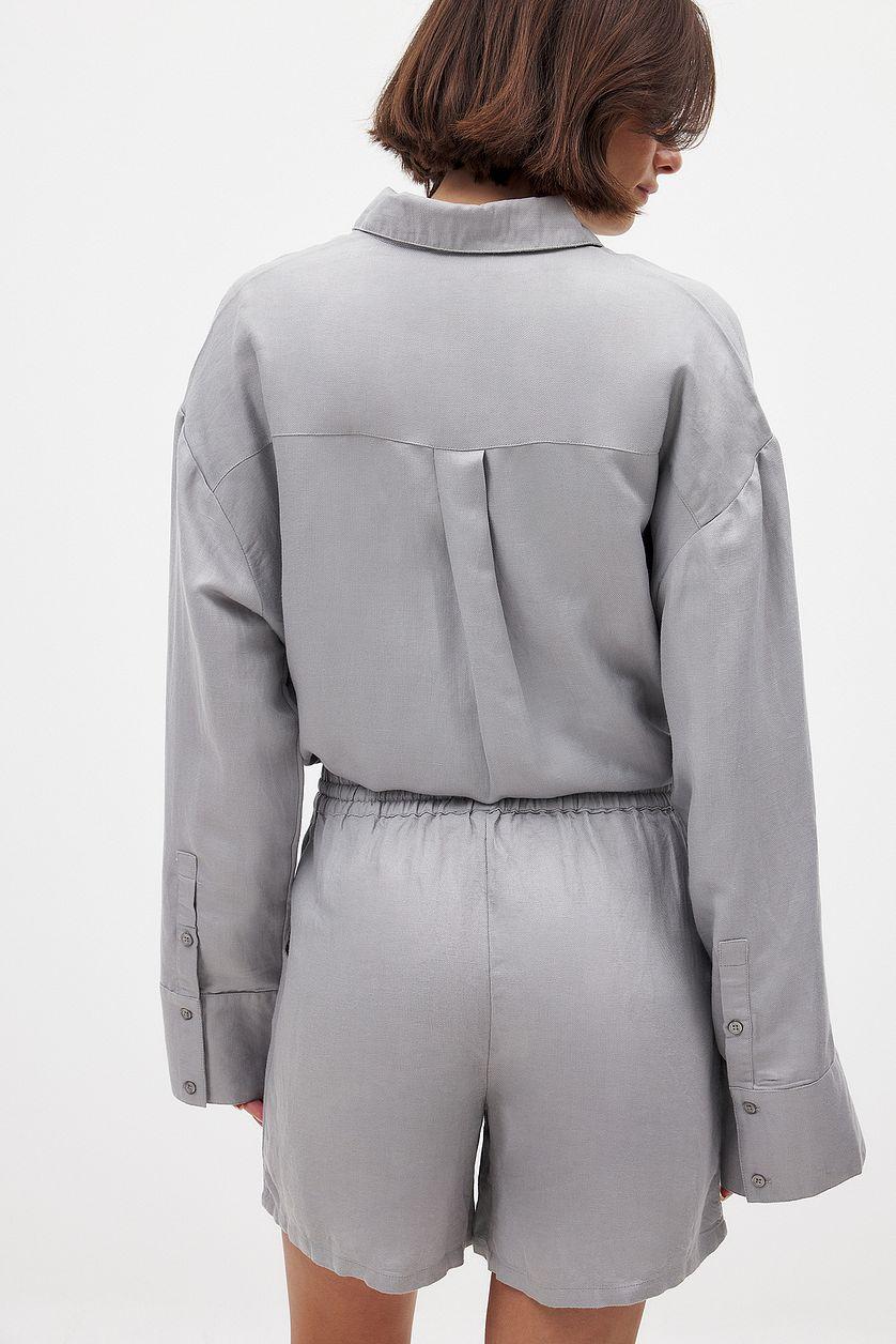 Viscose Blend Wide Mid Waist Shorts Product Image