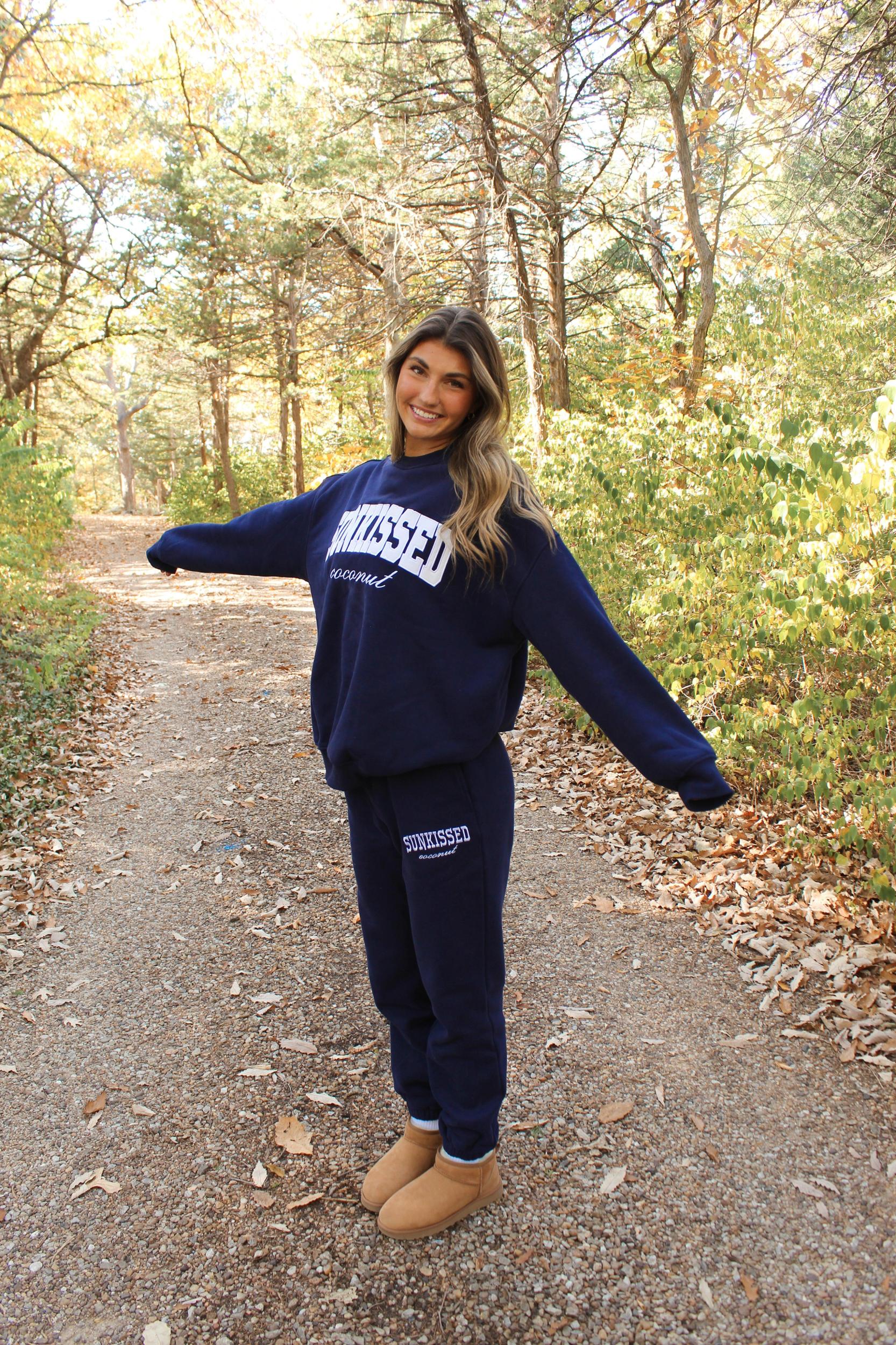 Navy Blue Yacht Club Jogger Sweatpants Product Image