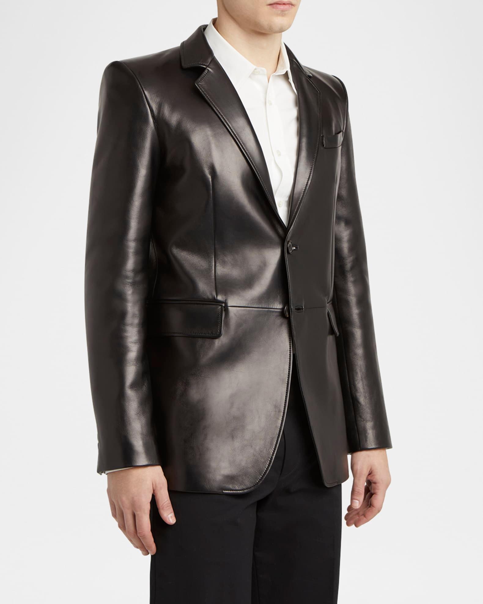 Men's Leather Two-Button Blazer Product Image