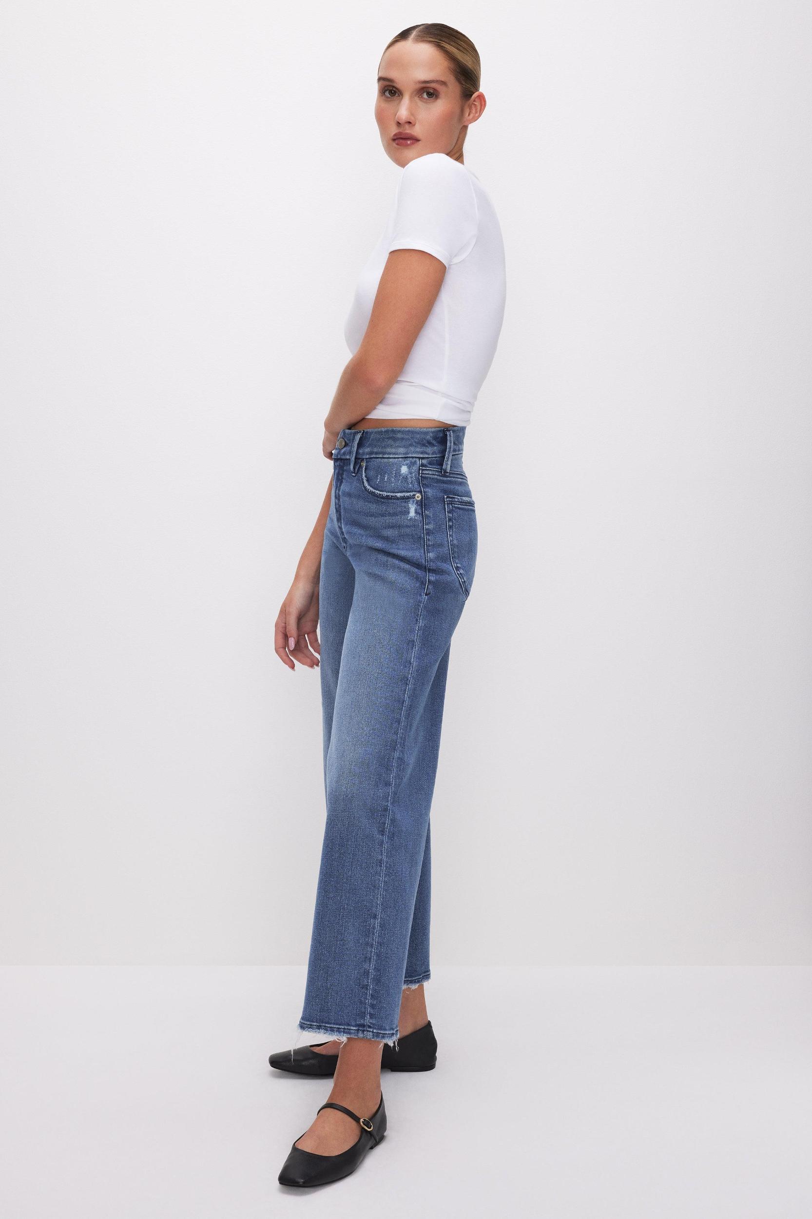 GOOD WAIST CROPPED PALAZZO JEANS | INDIGO338 Product Image