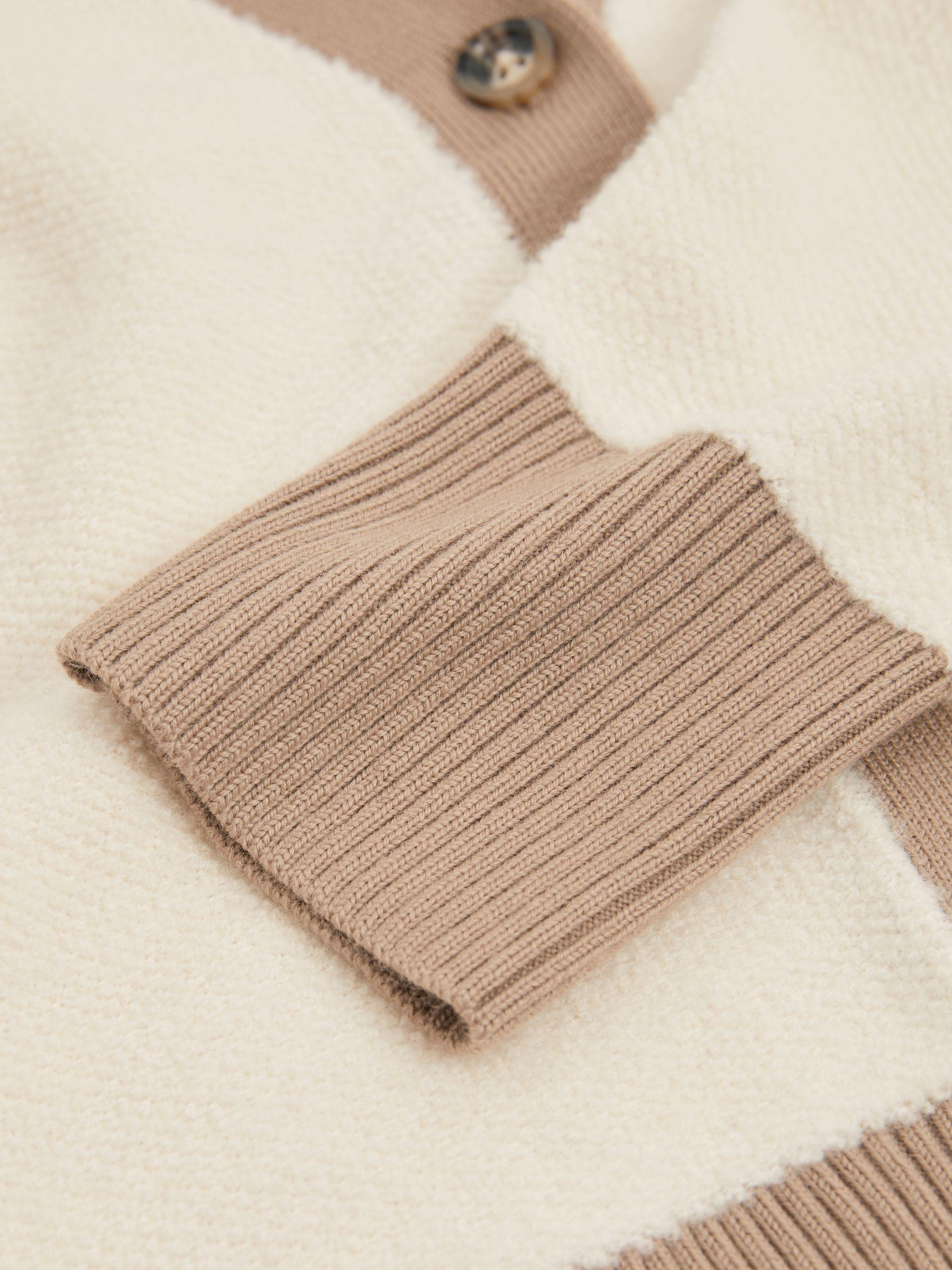 Wool Colourblock Cardigan in Cream/Camel Product Image
