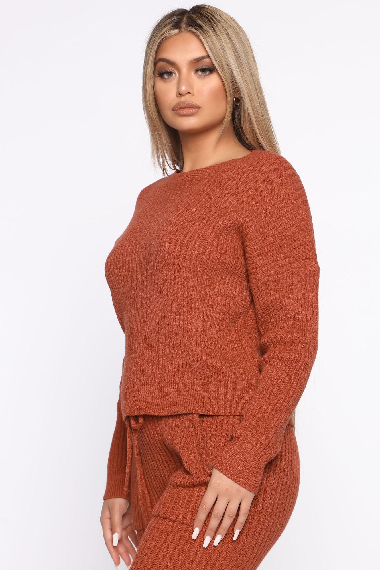 Cozy Nights Pant Set - Rust Product Image