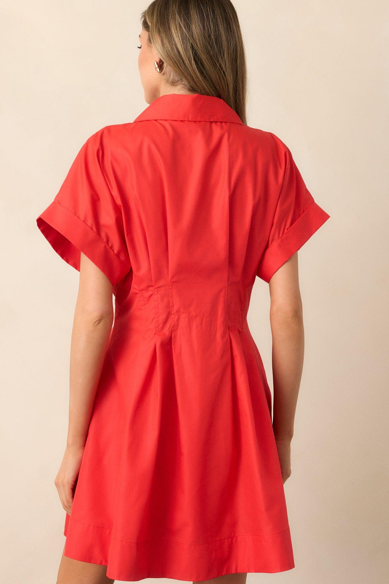 Drive-In Movie Red Mini Shirt Dress Product Image