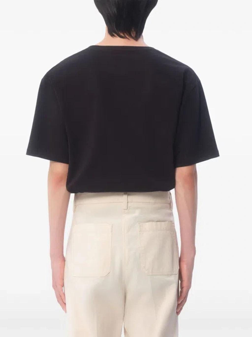 VALENTINO Crew Neck Short Sleeves T-shirts In Black Product Image