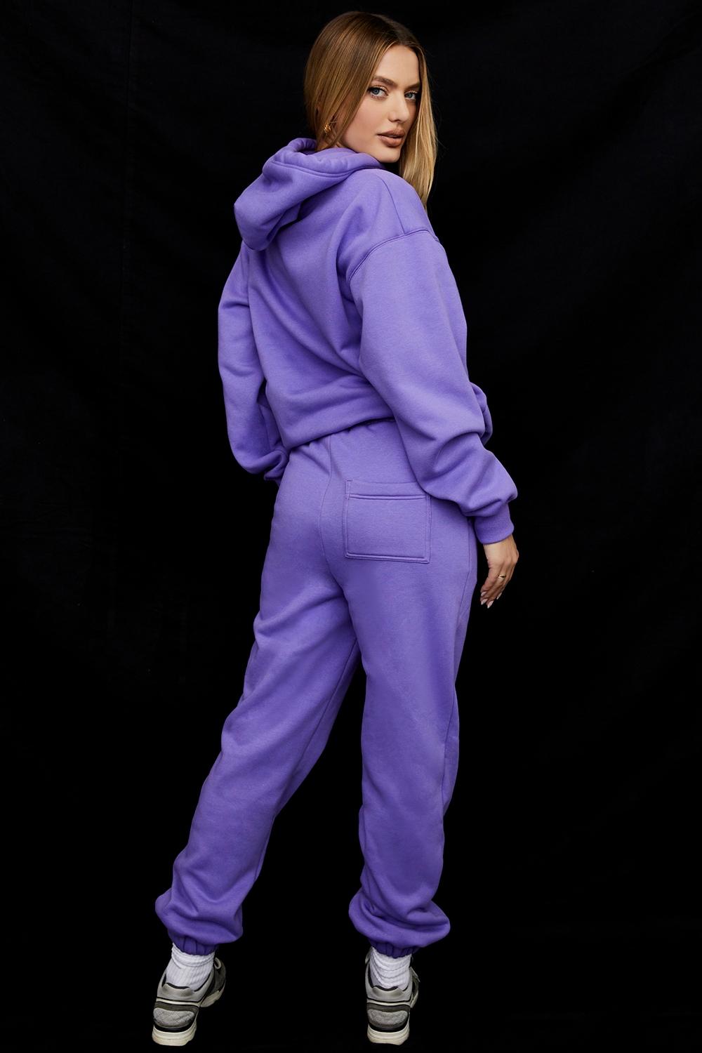 Sky  purple fleece back jogging trousers - sale Product Image