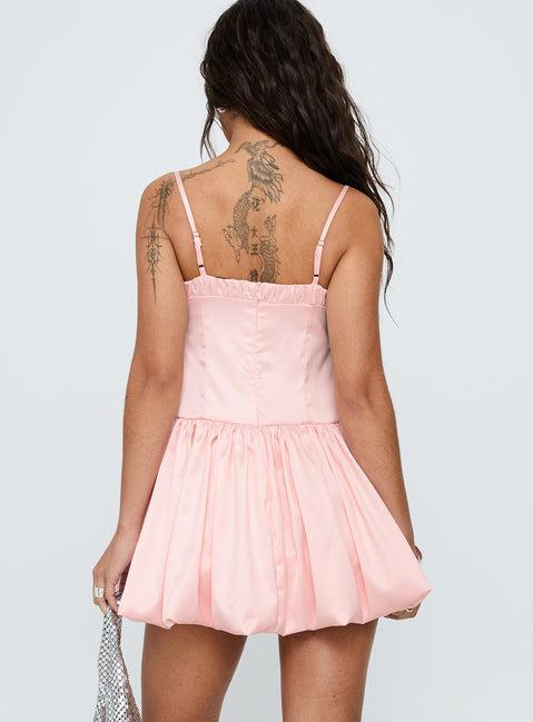 Marabou Mini Dress Pink Product Image