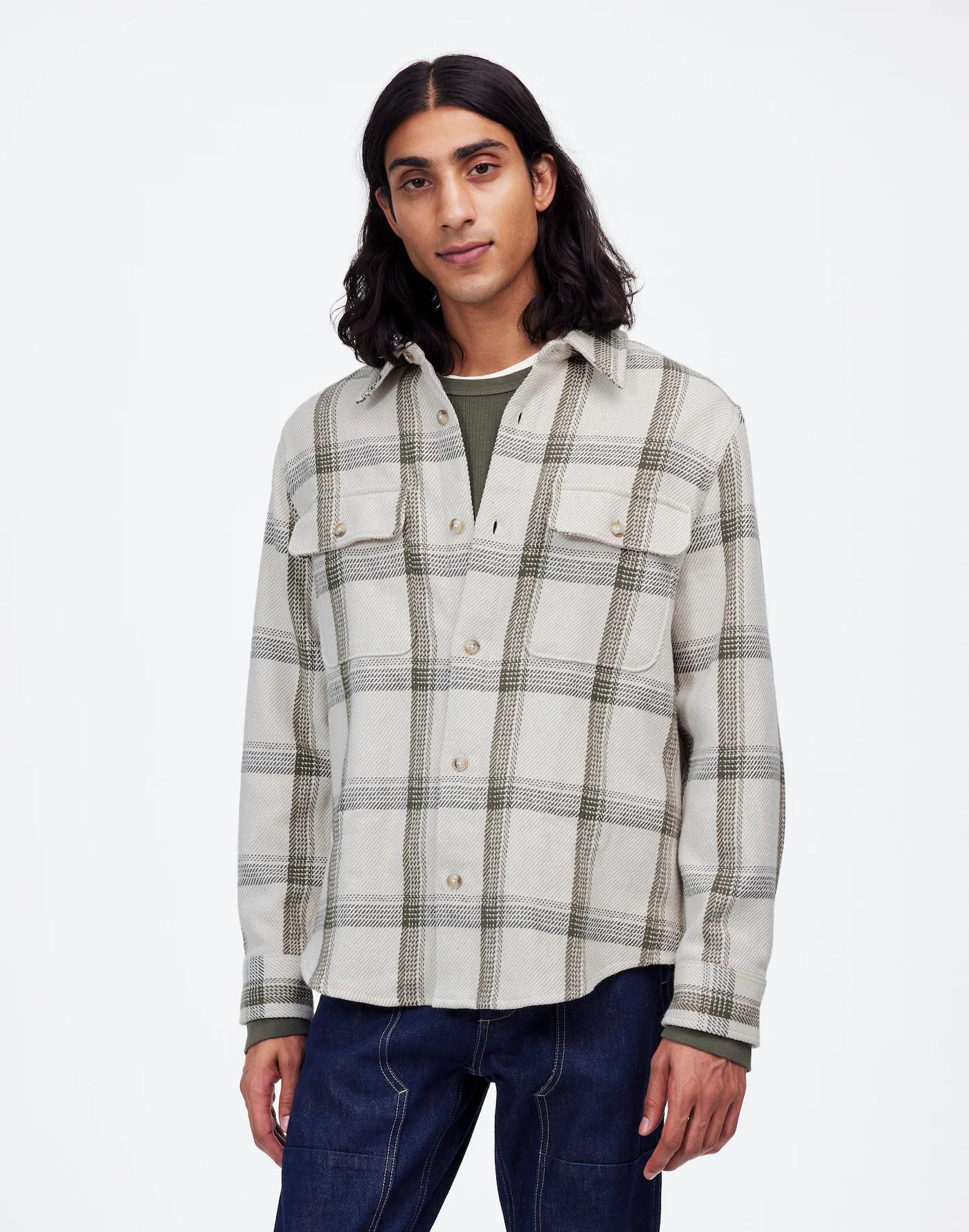 Brushed Easy Shirt-Jacket in Italian Fabric Product Image