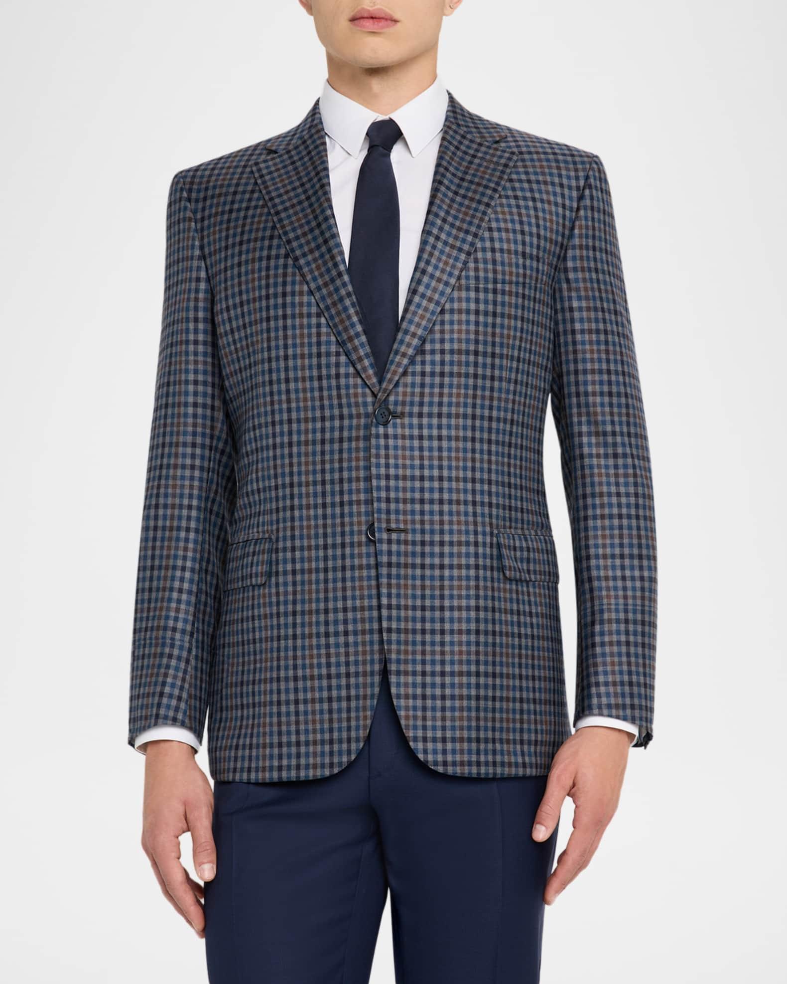Men's Multi-Check Wool Single-Breasted Sport Coat Product Image