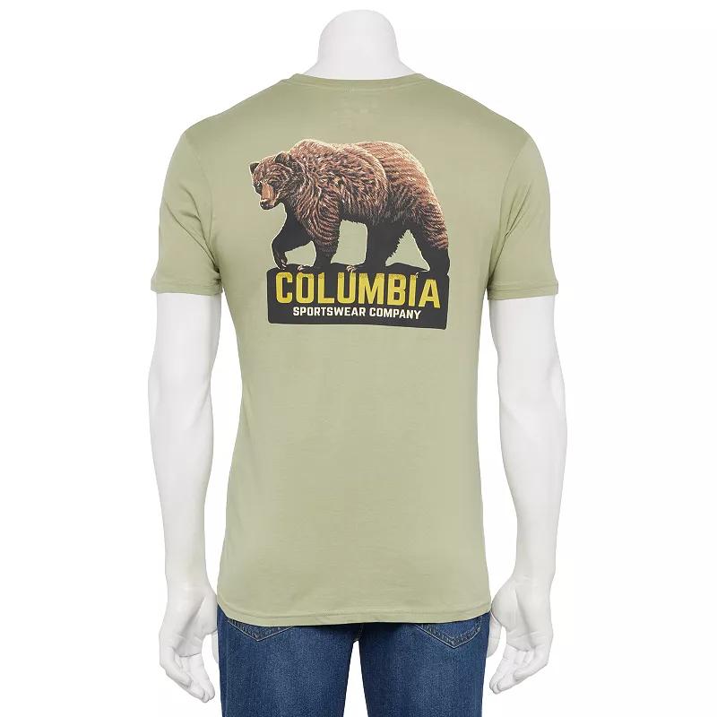 Men's Columbia Short Sleeve Back Graphic Tee, Size: Small, Dark Green Product Image