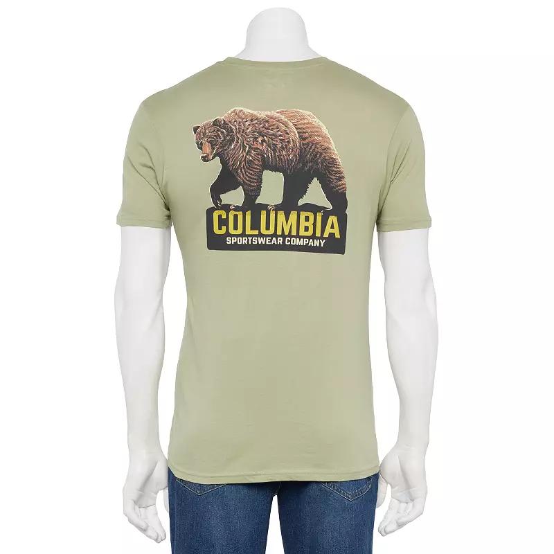 Men's Columbia Short Sleeve Back Graphic Tee, Size: Small, Dark Green Product Image