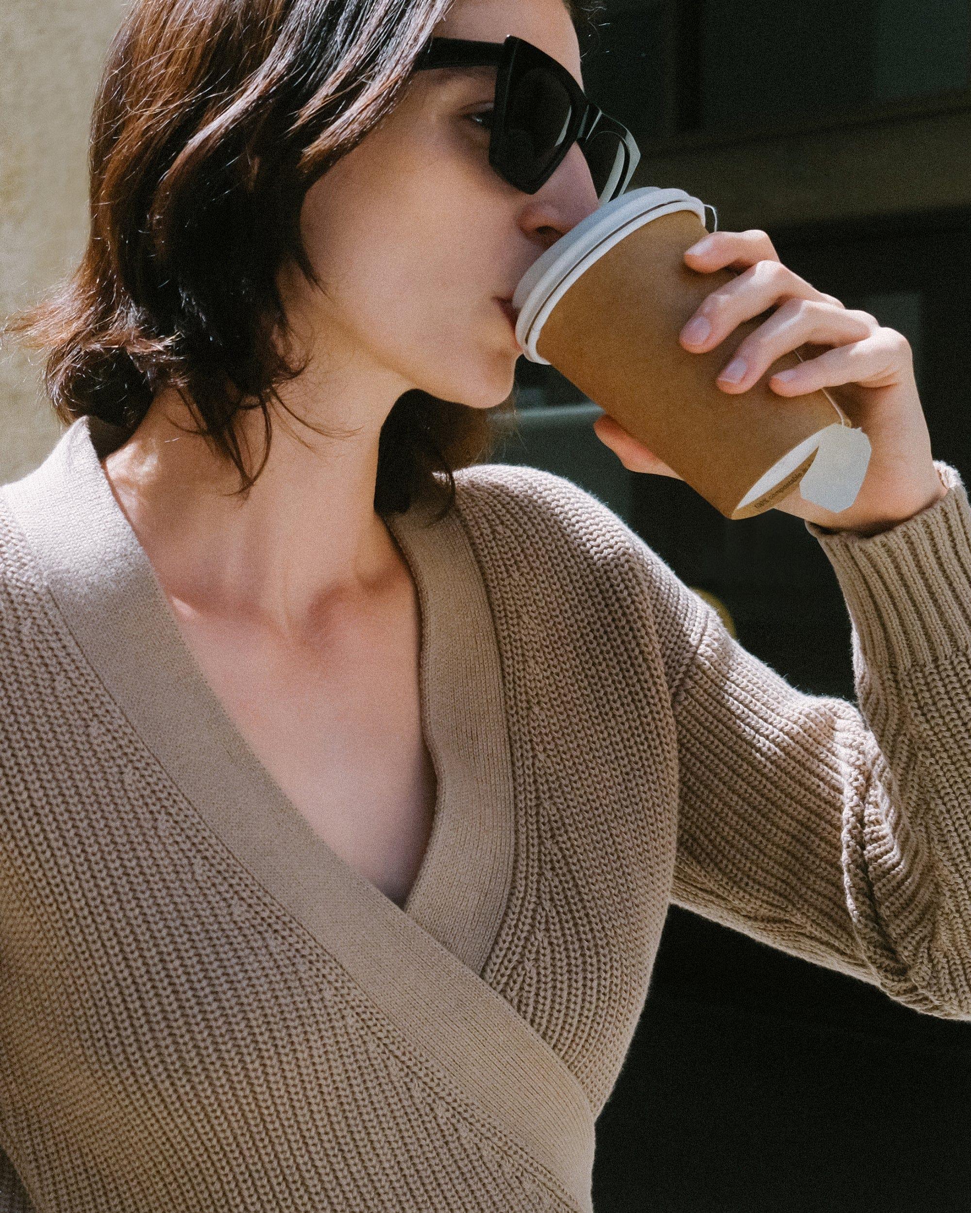 Maren Cropped V-Neck Sweater Product Image