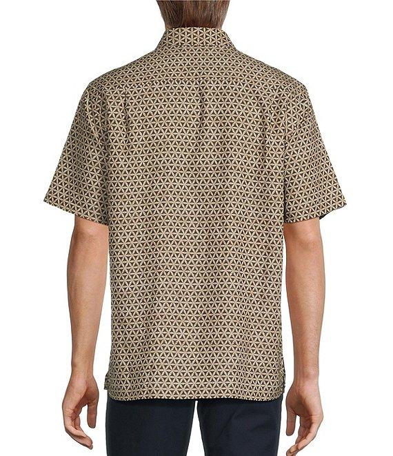 Roundtree & Yorke Short Sleeve Small Geometric Print Sport Shirt Product Image