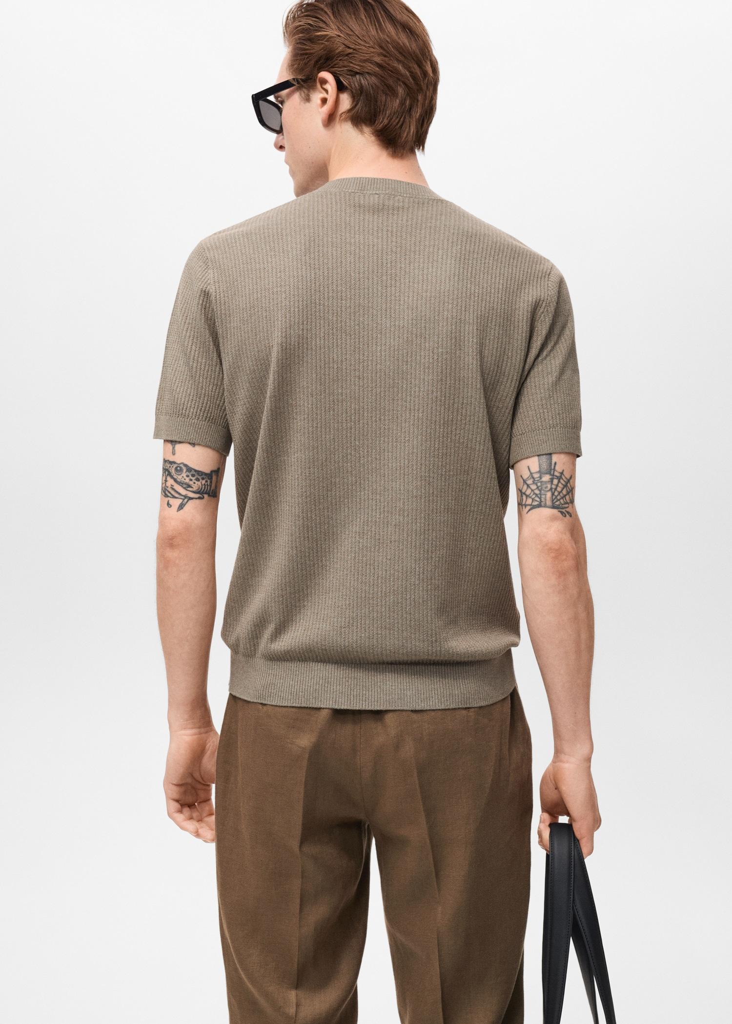 Ribbed  knit t-shirt - Men | MANGO USA Product Image