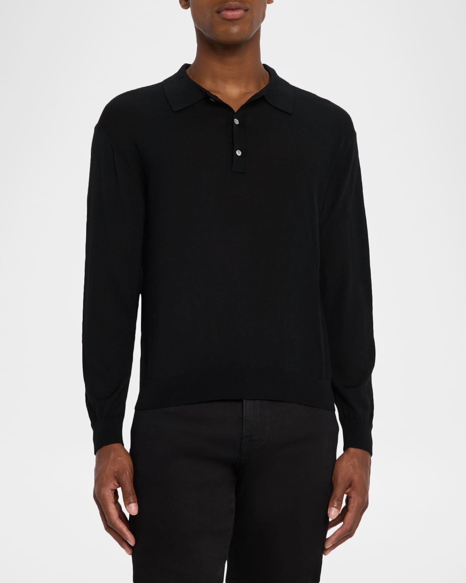 Men's Superfine Wool and Cashmere Polo Sweater Product Image