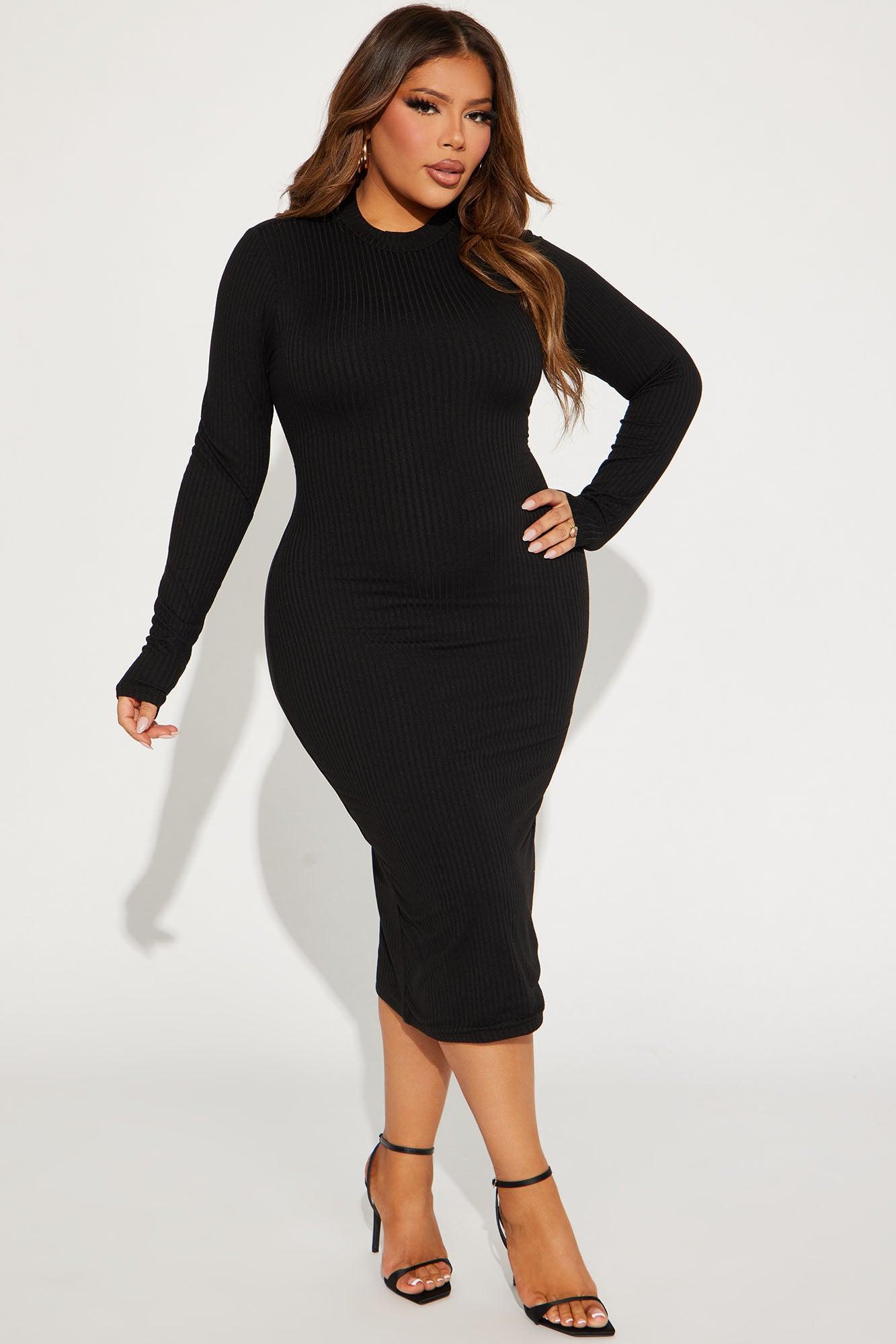 Caroline Double Lined Midi Dress - Black Product Image