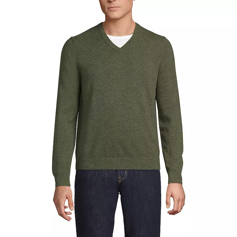 Men's Lands' End Fine-Gauge Cashmere V-neck Sweater,  Product Image