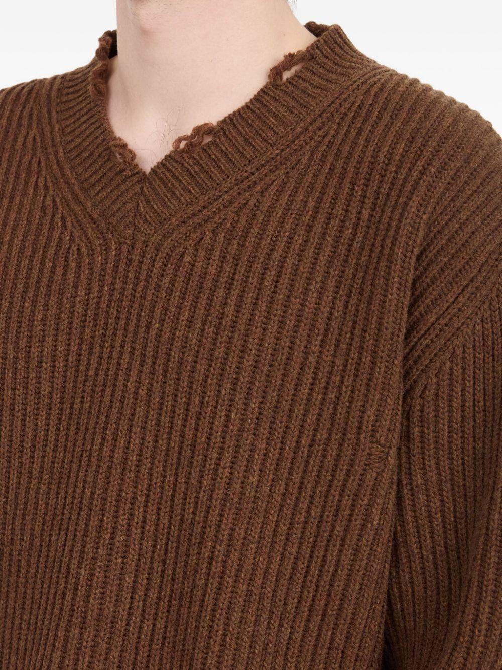 ribbed V-neck sweater Product Image