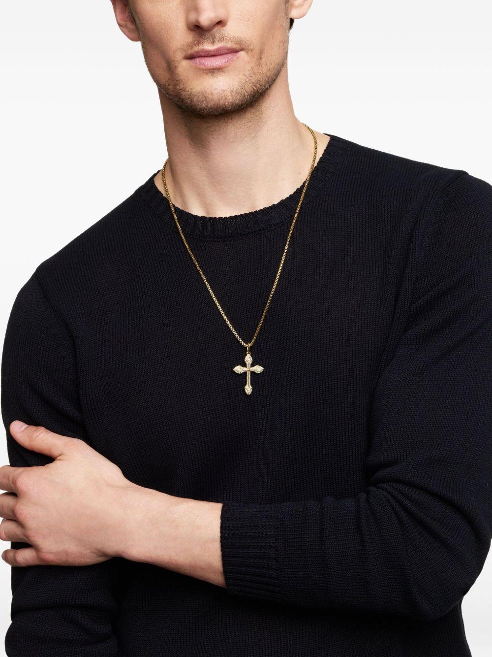 18kt yellow gold Gothic Cross diamond amulet (36.5mm) Product Image