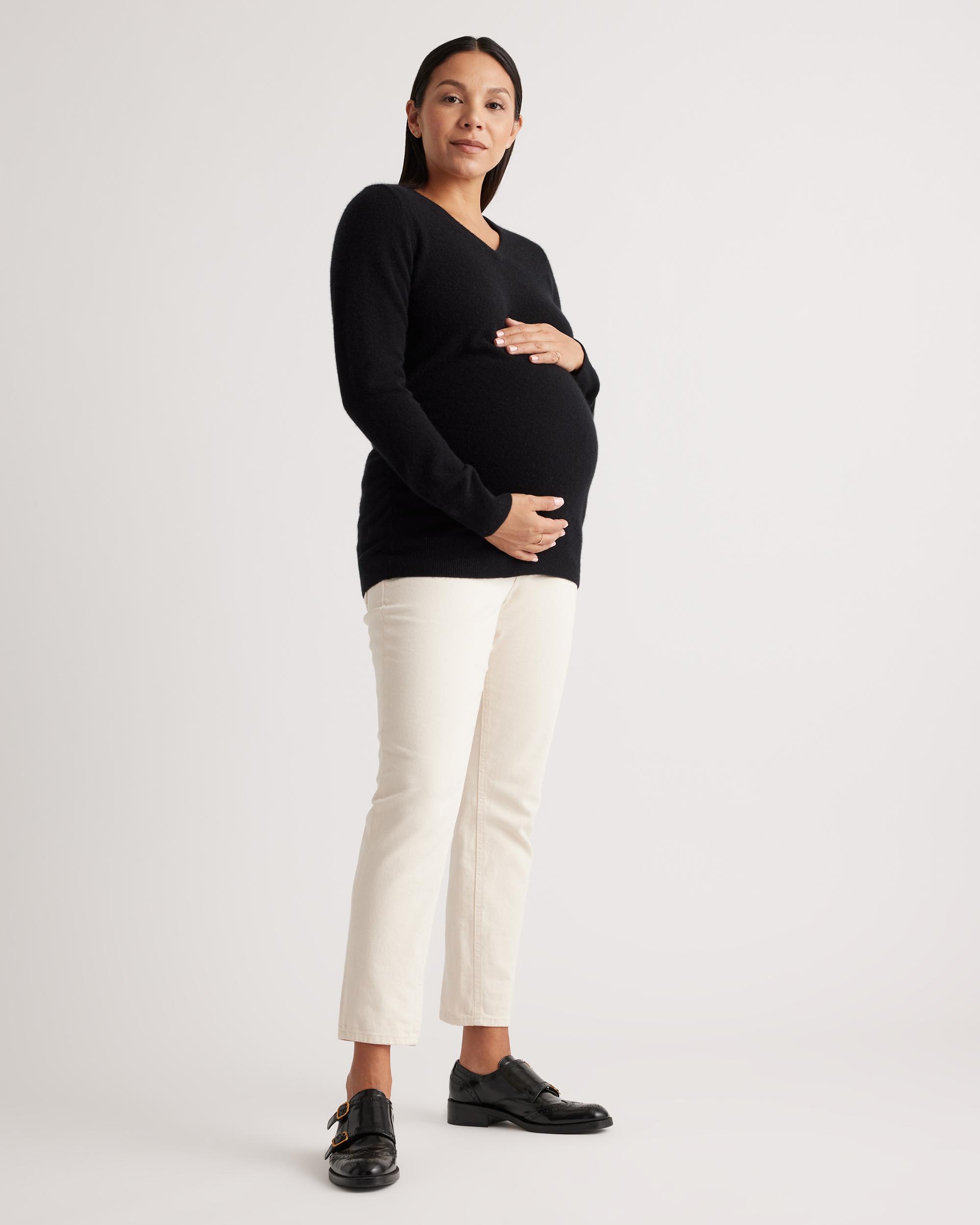 Quince | Women's Mongolian Cashmere V-Neck Maternity Sweater Size XL Product Image