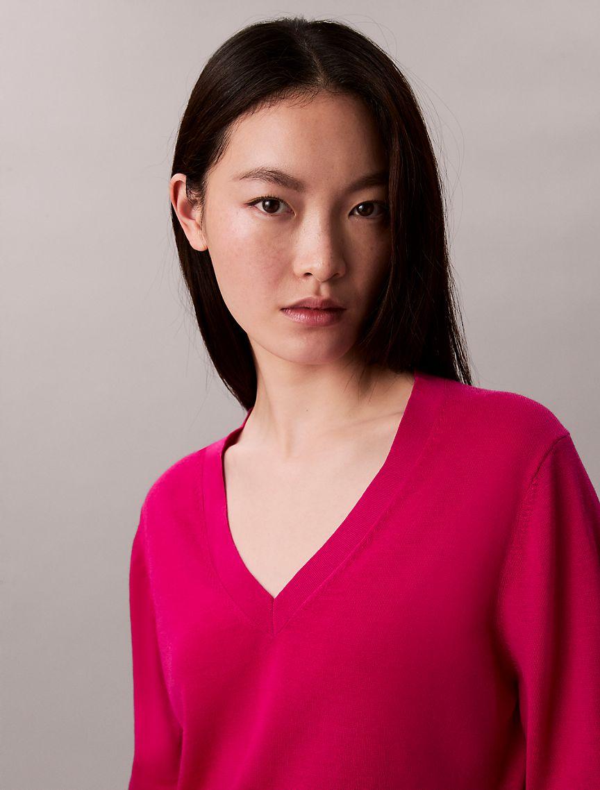 Merino Wool V-Neck Sweater Product Image