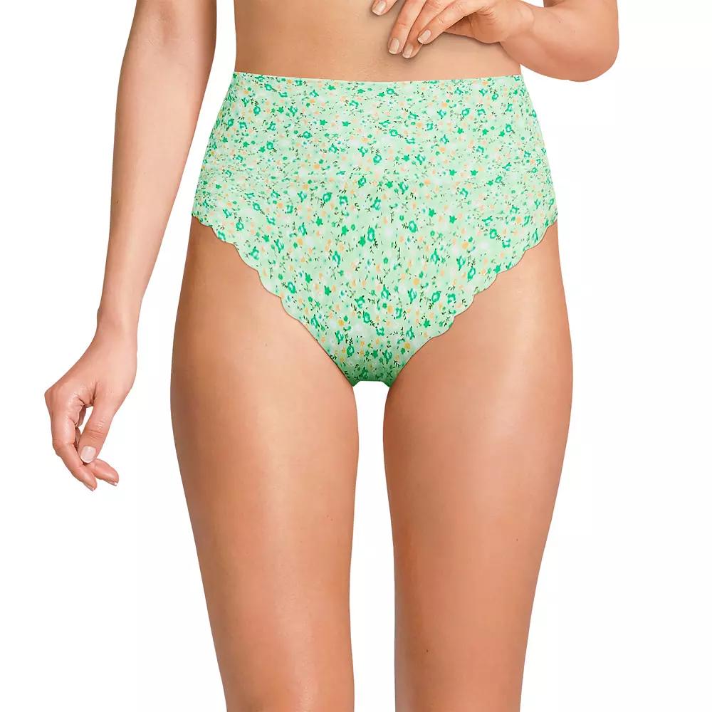 Women's Lands' End Tugless Scallop High Waisted Swim Bottoms,  Product Image