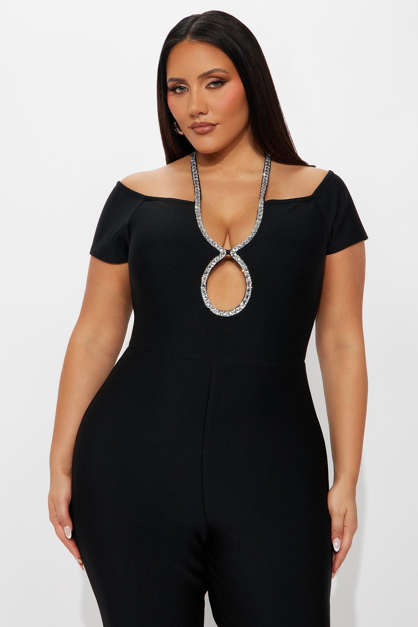 Sienna Bandage Off Shoulder Jumpsuit - Black Female Product Image