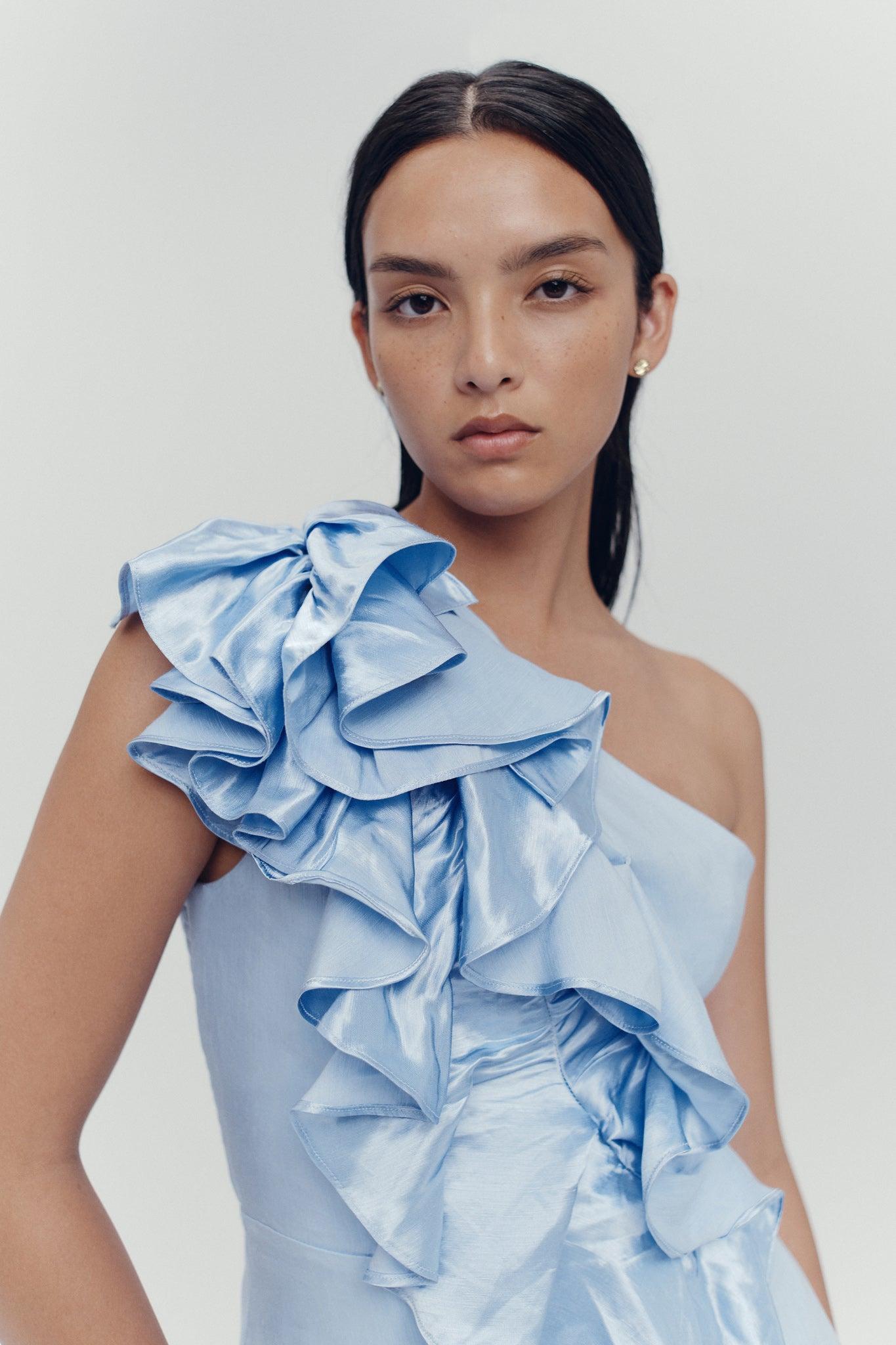 Adelia Ruffle Midi Dress Female Product Image