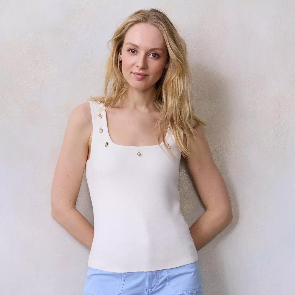Petite LC Lauren Conrad Charm Sweater Tank Top, Women's,  Product Image