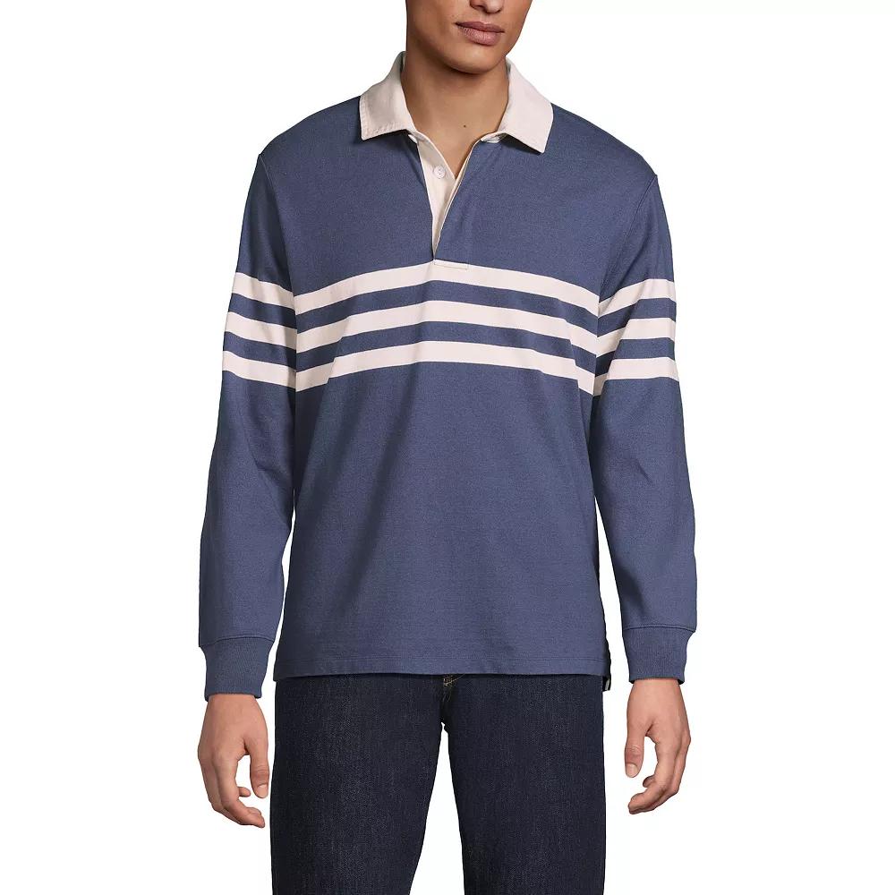 Men's Lands' End Striped Rugby Shirt,  Product Image