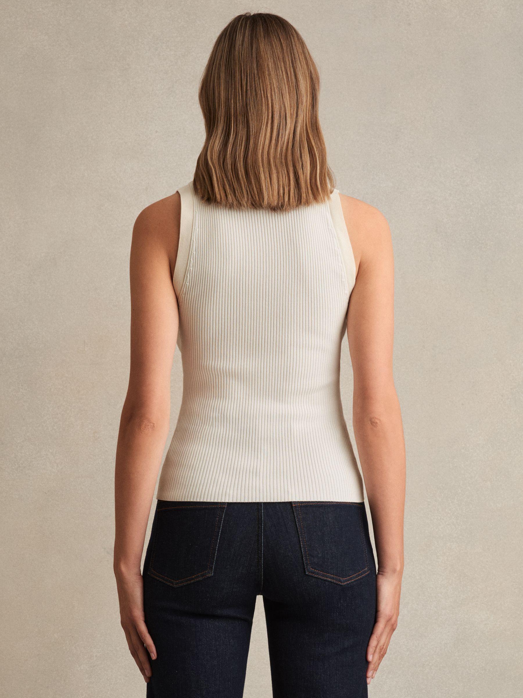 Craft-Stitch Rib-Knit Vest in Ivory/Ecru Product Image
