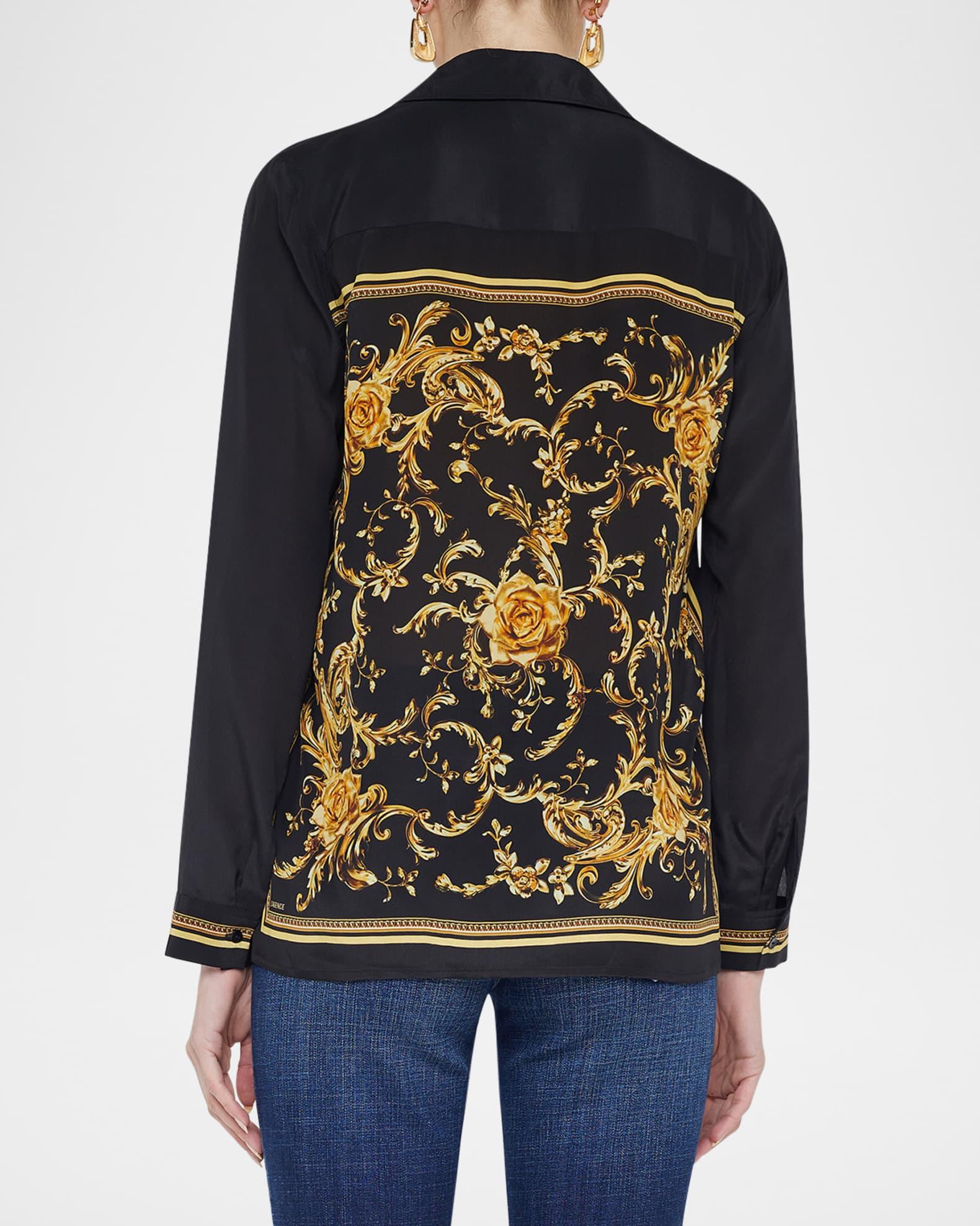 Gio Barocco Swirl Silk Blouse Product Image