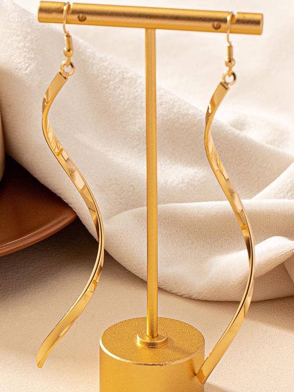 Solid Color Tasseled Spiral Eardrop Accessories Product Image