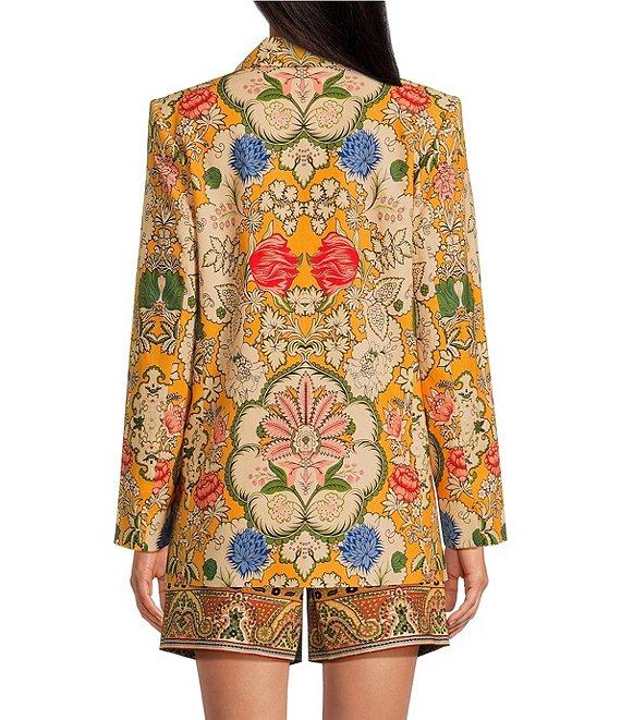 A Loves A Woven Floral Print Linen Blend High Rise Pleated Front Trouser Coordinating Shorts Product Image