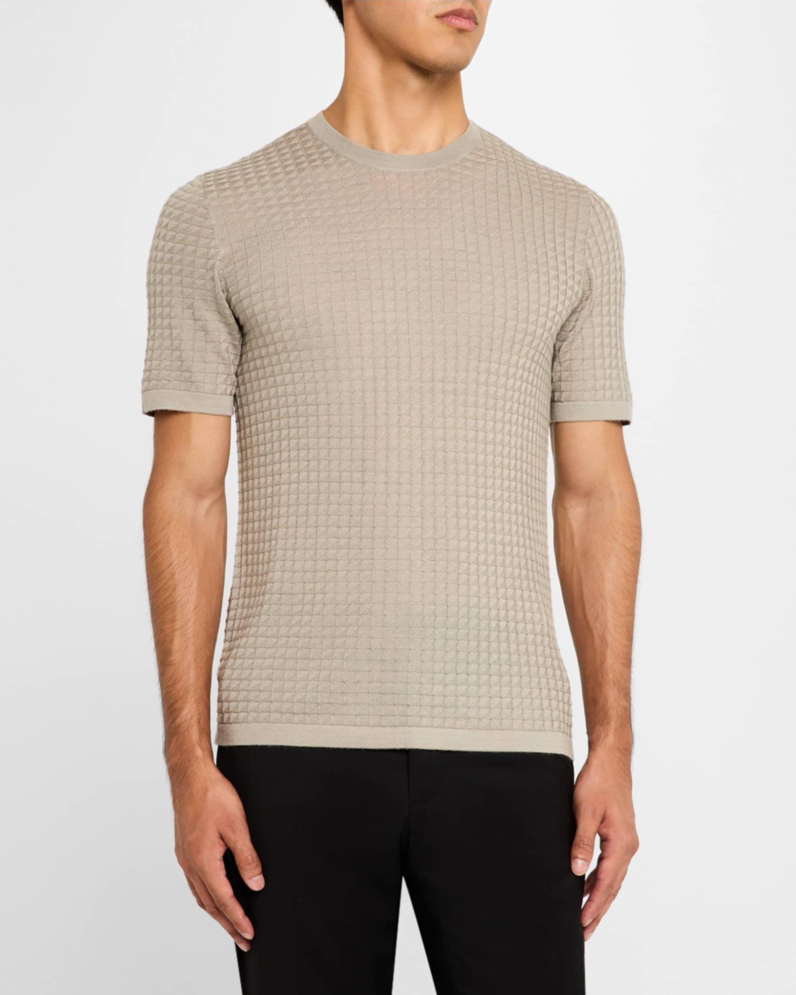 Men's Box-Pattern Crewneck T-Shirt Product Image