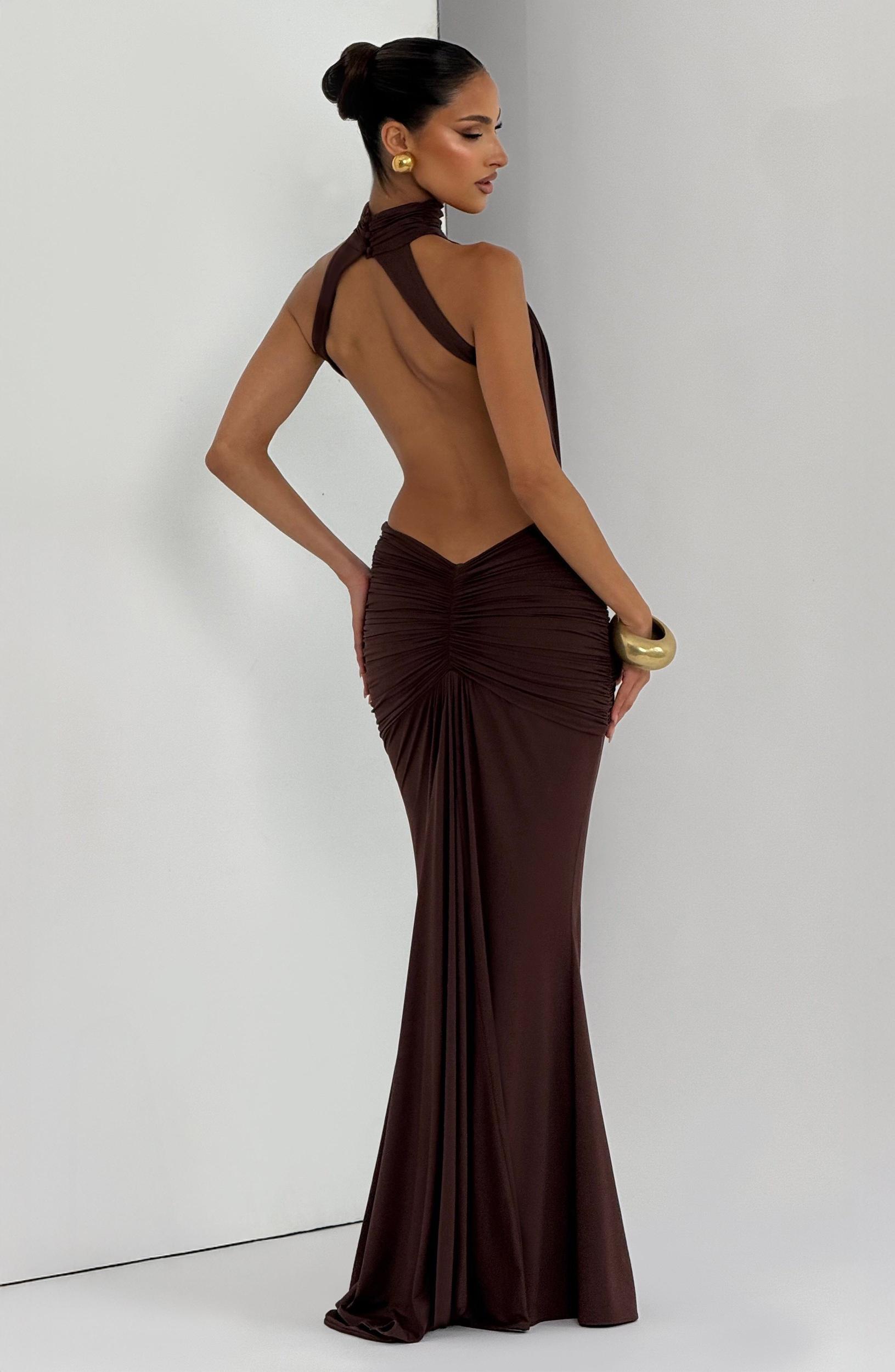 Thekla Maxi Dress - Plum Brown Product Image