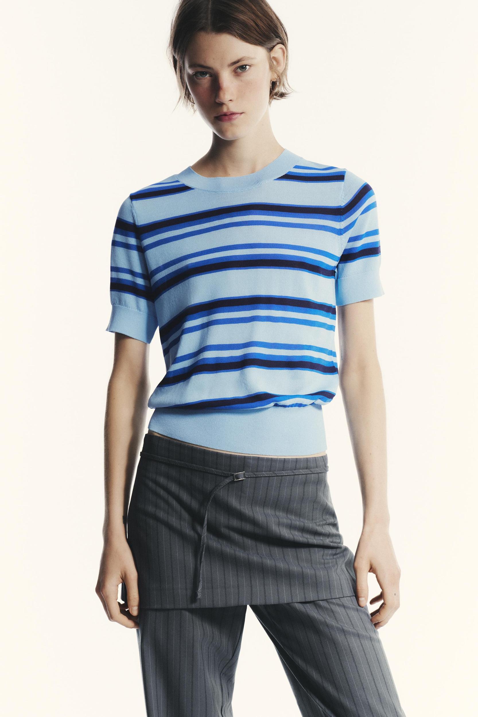 STRIPED KNIT TOP Product Image